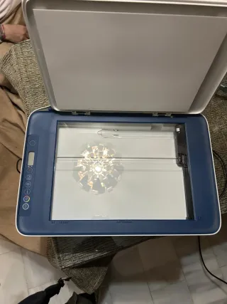 Impresora HP Multifunción Azul y Blanca