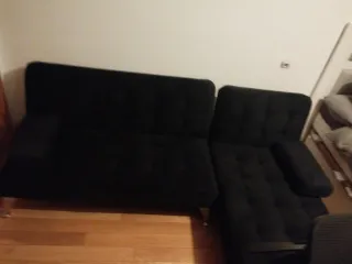 Sofá Chaise Longue Negro terciopelo