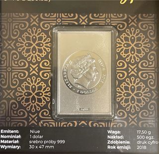 Moneta Niue Island 1 Dollaro Argento Salvator Mund