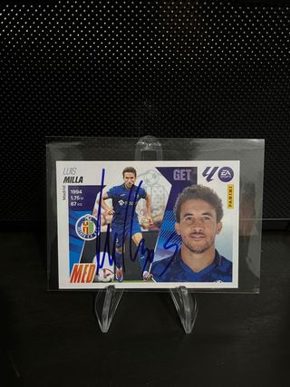 Cromo Luis Milla firmado