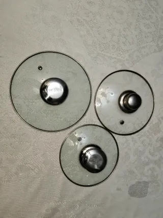 3 Tapas de Cristal y Metal