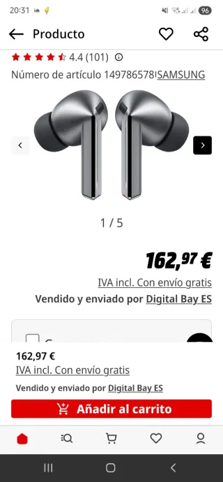 Auriculares Samsung Galaxy Buds3 Pro Plata