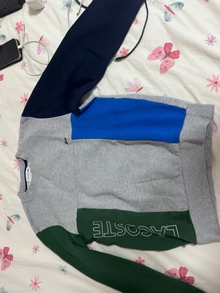 Sudadera Lacoste Gris, Azul y Verde