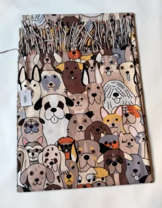Pashmina perros flecos lana viscosa