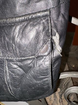 Giubbino biker in vera pelle vintage nera