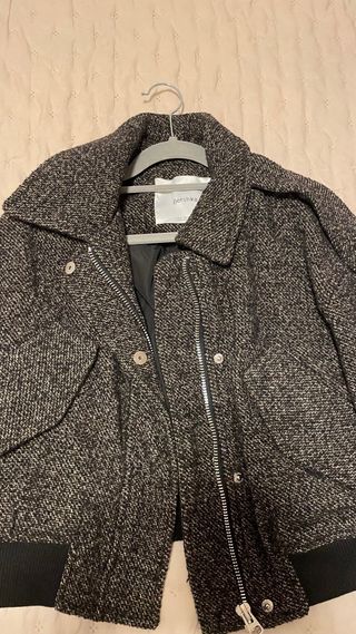 Chaqueta Bomber Bershka Marrón y Gris