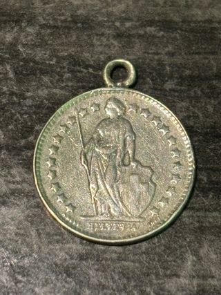 1/2 Franco Suizo 1948 moneda antigua Suiza