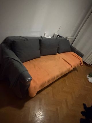 Sofá Cama Gris con almacenaje