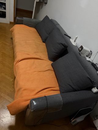 Sofá Cama Gris con almacenaje