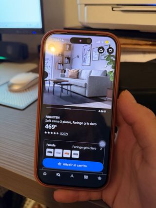 Sofá Cama Gris con almacenaje