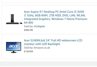 Ordenador Acer Negro y Gris