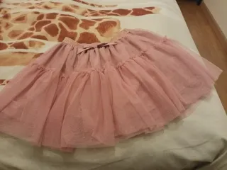 Falda H&M rosa tul con purpurina talla 8 a 10 años