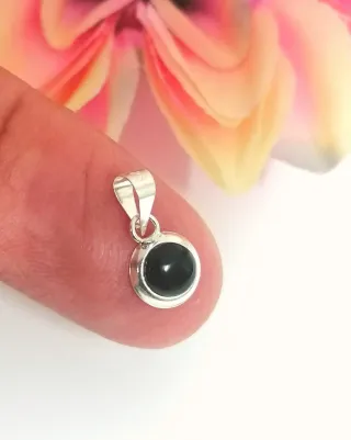 Colgante Ónix Negro Plata Ley 925