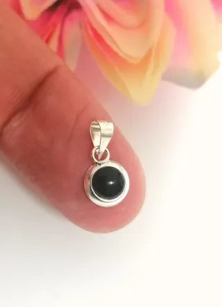 Colgante Ónix Negro Plata Ley 925