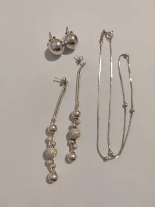 Conjunto plata bolitas