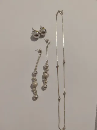 Conjunto plata bolitas