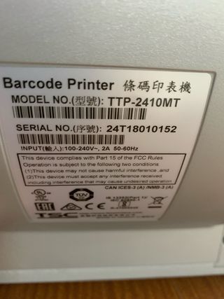 Impresora de etiquetas TSC TTP-2410MT