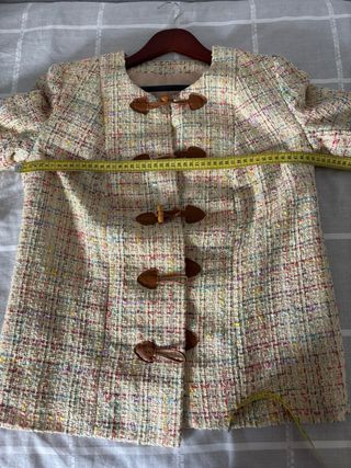 Chaqueta tweed multicolor mujer