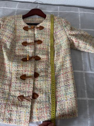 Chaqueta tweed multicolor mujer