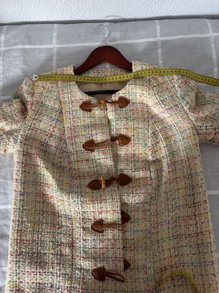 Chaqueta tweed multicolor mujer