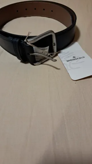 Cinturón azul marino Hebilla Plateada Springfield