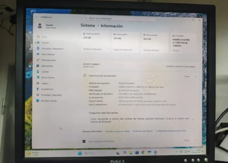 PC Sobremesa Dell Negro afbeelding 5