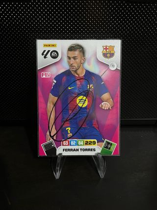 Cromo Ferran Torres firmado Panini FCB
