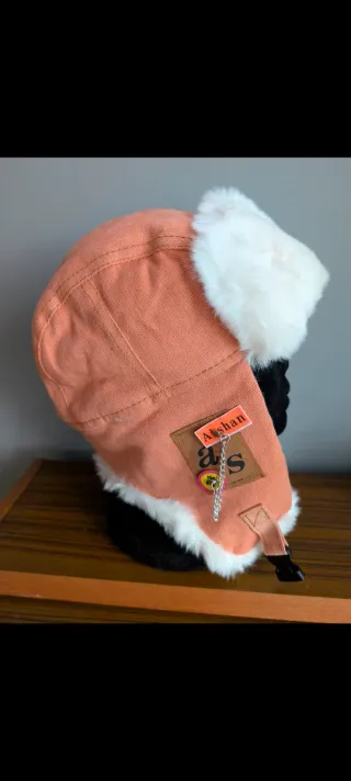 Gorro de invierno naranja mandarina con orejeras