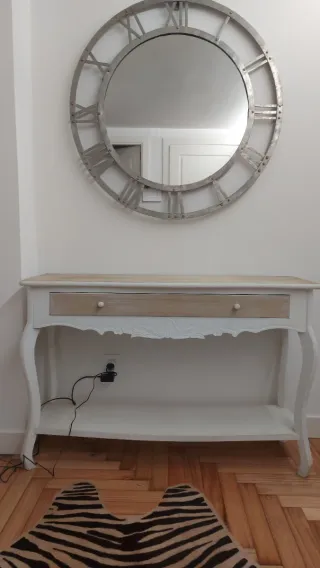 Mueble recibidor blanco/madera