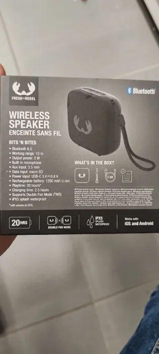 2 Casse Bluetooth Fresh 'n Rebel Nero e Lilla