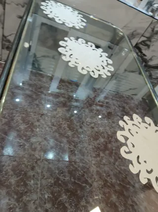 Mesa de comedor cristal y metal