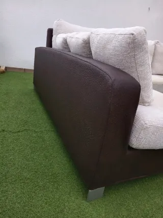 Sofá modular beige y marrón