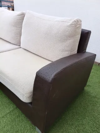 Sofá modular beige y marrón