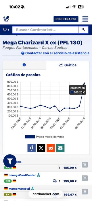 Carta Pokémon Dorada Charizard EX