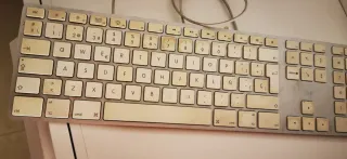 Teclado Apple Plata/Blanco USB