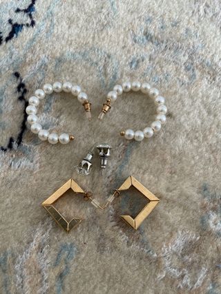 Pendientes perla y dorados