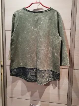 Blusa donna verde effetto used nr 147