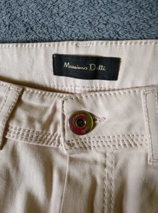 Massimo Dutti Pantalones Beige XXS