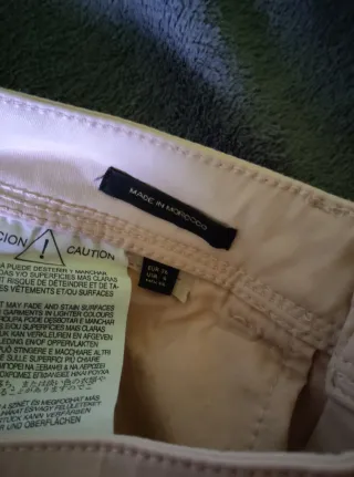 Massimo Dutti Pantalones Beige XXS