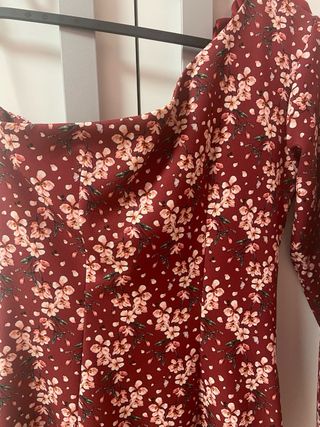 Vestido fiesta flores una manga.Nuevo