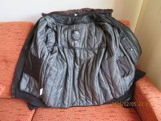 Cazadora Aviador Negra Cuero Vacuno