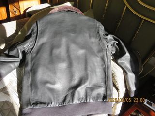 Cazadora Aviador Negra Cuero Vacuno