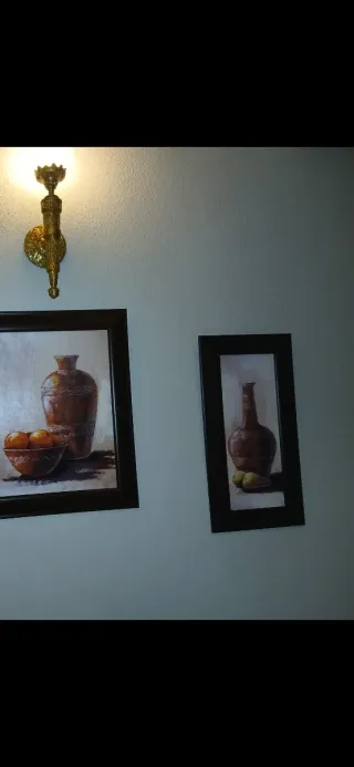 Cuadros decorativos jarrones y frutas son 3