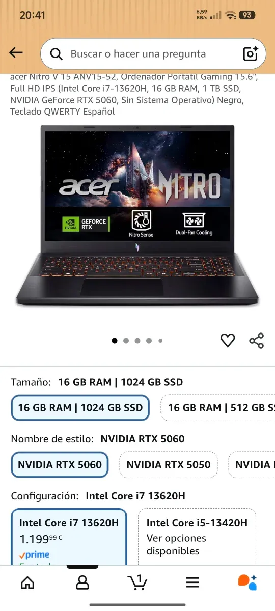 Acer Nitro V15 Laptop Gamer Gaming afbeelding 6