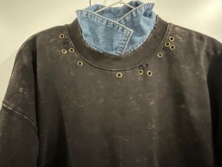 Sudadera algodón con tachas óxido M