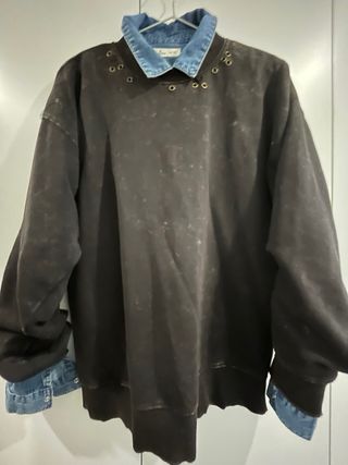 Sudadera algodón con tachas óxido M