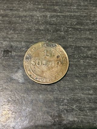 Moneda Vaticano 1 Soldo 1866 Estados Pontificios