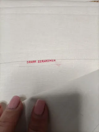 Sábana de lino metis francés con detalle rosa