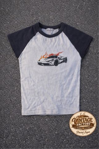 Camiseta Bershka Estampado Coche Talla XS