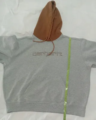 Sudadera Carhartt capucha gris y marrón talla M